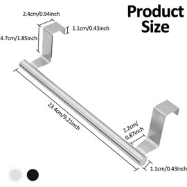 2 Pcs The Door Towel Rack,Stainless Steel Kitchen Towel Holder,for Universal Fit on Over Kitchen Bathroom Cupboard Cupboard Doors (Sliver)