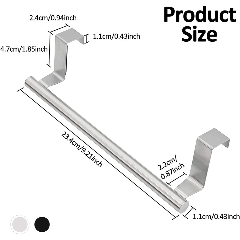 2 Pcs The Door Towel Rack,Stainless Steel Kitchen Towel Holder,for