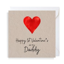 Second Ave 1st Valentine's As My Daddy Square Valentine's Day Greetings Card