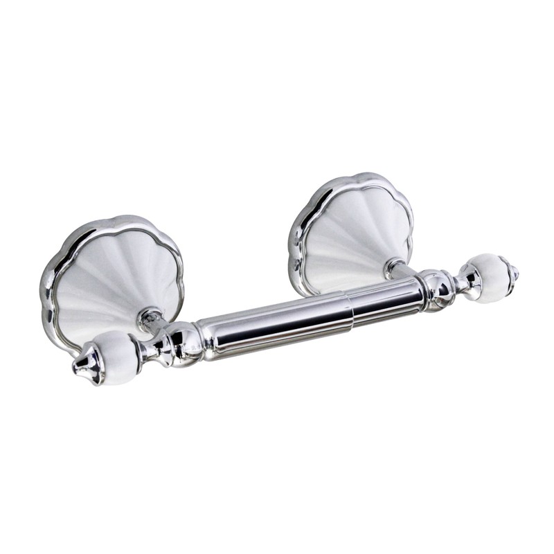 MODONA 24" Double Towel Bar - White Porcelain & Chrome