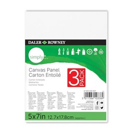 Daler-Rowney Simply White Canvas Panels Set, 5" x 7", 3-Pack