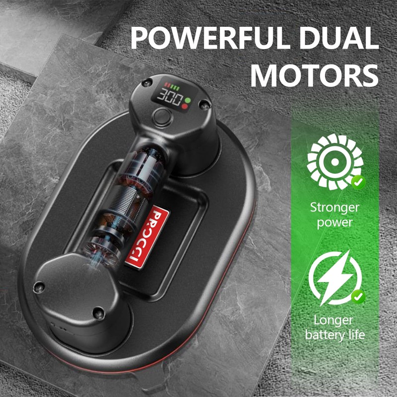 Battery Suction Cup,10 in Diameter, 2 Brushless Motors, 300 KG