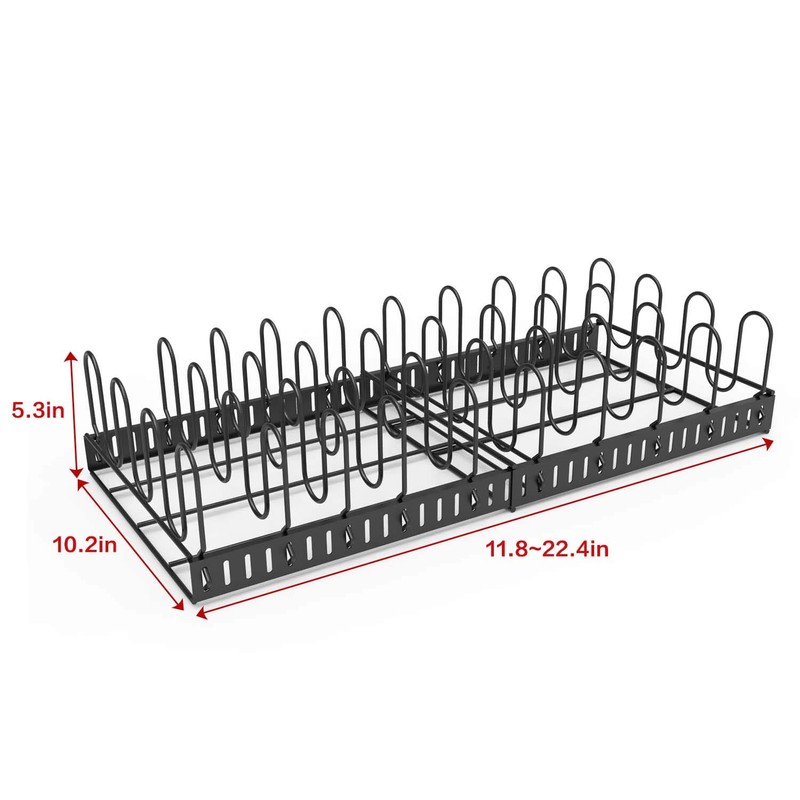 Expandable Food Container Lid Organizer,Large Capacity Adjustable 8 Dividers Detachable