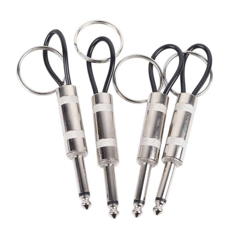 Guitar Key Holder Includes 4 Guitar Plug Keychains and 1