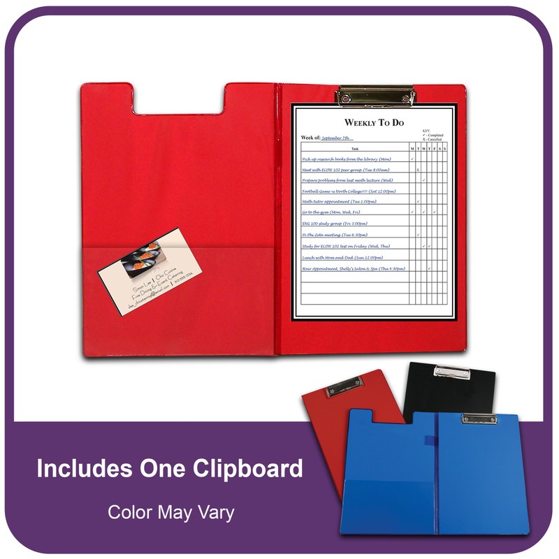 C-Line Clipboard Folder, Letter Size, Holds up to 75 Sheets,