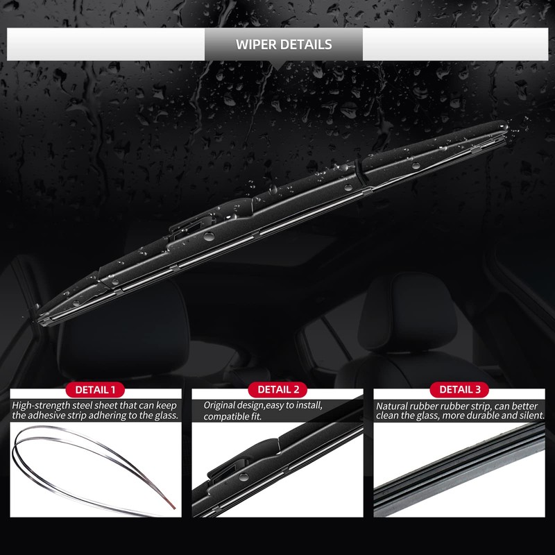 GARDIMU Rear Wiper Blade Assembly, Back Windshield Wiper Blades Arm