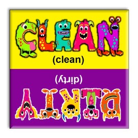 Dishwasher Magnet Clean Dirty Sign, Strong Clean and Dirty Magnet for Dishwasher (Funny Monsters)