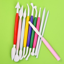 Outus Plastic Clay Tools Modeling Clay Tools for Kids Shaping and Sculpting, Assorted Colors (10)