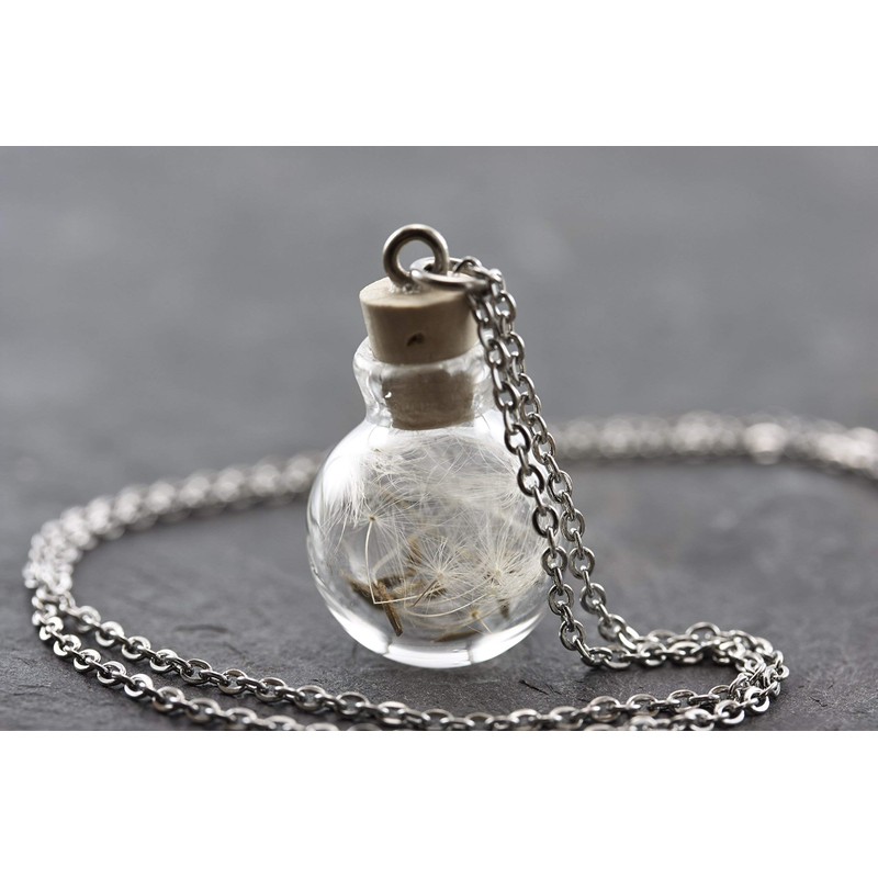 Real Borosilicate Glass Chain Silver Stainless Steel 50 cm -