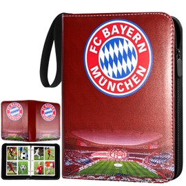 YCWIN Football Cards Scrapbook with Zip and 50 Removable Sleeves, 4 Pockets Football Trading Card Album for 400 Cards, Large Sports Cards Book, 3 Rings Card Folder Binder