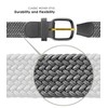 Belts.com Leather Covered Buckle Woven Elastic Stretch Belt, Navy, (L(37"-39")