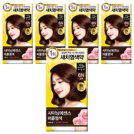 Mise-en-scène Shining Essence hair dye for gray hair, 6N brown, 5 pcs / 미쟝센 샤이닝 에센스 새치전용 염색제, 6N갈색, 5개