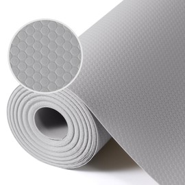 Shelf Liners for Kitchen Cabinets Non Adhesive Drawer Liner for Bathroom Waterproof Refrigerator Liners for Shelves Fridge Plastic Mats Cabinet Cupboard Liner Light Gray 11.8 x 59 Inches