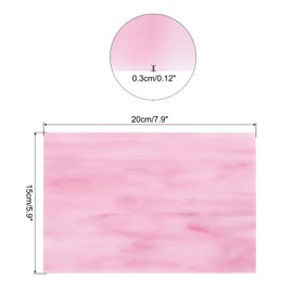 MECCANIXITY Stained Glass Sheet Mosaic Tile 7.9 Inch x 5.9 Inch Pink Stained Glass Sheets for Crafts DIY, Art Project