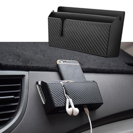 HAOBO Universal Car Storage Box, Car Storage Box for Mobile Phone, Multifunctional Auto Dashboard Pocket Organizer, Interior Accessories Carbon Fiber Car Pocket Organizer for Phone Key Pen Coin