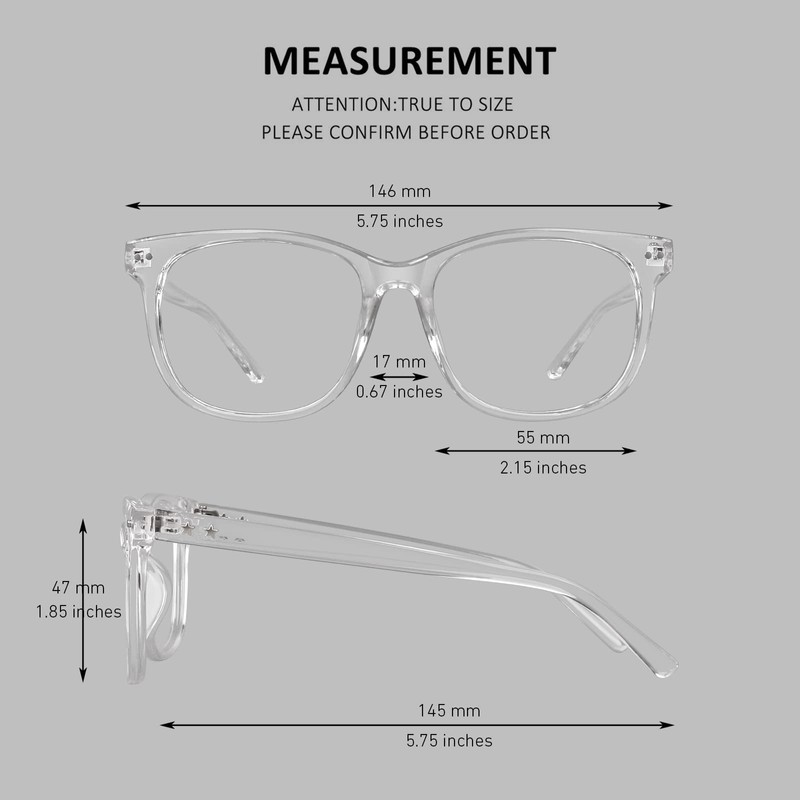 GQUEEN Large Frame Horn Glasses Without Prescription Fake Glasses Nerd