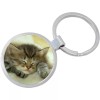 Napping Kitty Cat Keychain - Includes 1.25 Inch Loop for