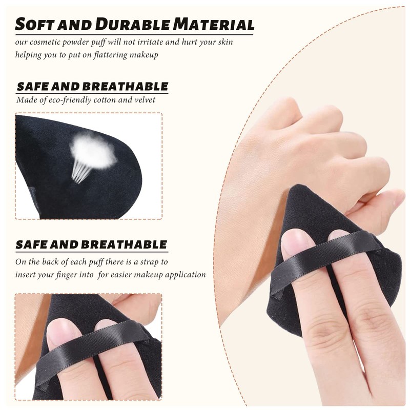 Andiker Powder Puff Set Cotton Triangle Loose Powder Puff Cosmetic