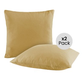 Double pack Cushion covers Cushion cover Cushion outer with zip fastener, 100% cotton - 15 colours and 5 sizes 80x80 cm sand / cappuccino