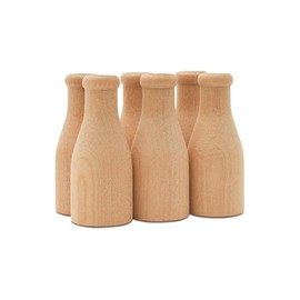 Wooden Milk Bottle, 2 inch, Pack of 10, Small Unfinished Cargo Drums, Perfect for Miniatures, Scale Models, Mini Train Making or Woodworking Craft Projects, by Woodpeckers
