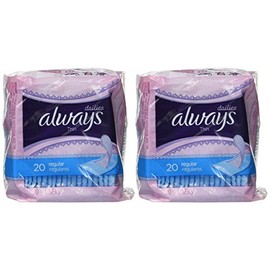 Always Dailies Thin Regular 20 Count - 2 Pack