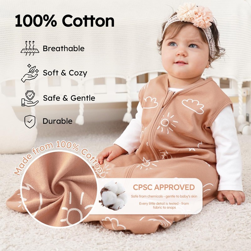 Yoofoss Baby Sleep Sack 18-24 Months 0.5 TOG Baby Wearable