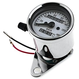 cocoriko Motorbike Speedometer, 140 km (140 km), Universal Use, 12 V, Easy Installation, Stay, Mileage, Backlight, Tripmeter, Odometer, White
