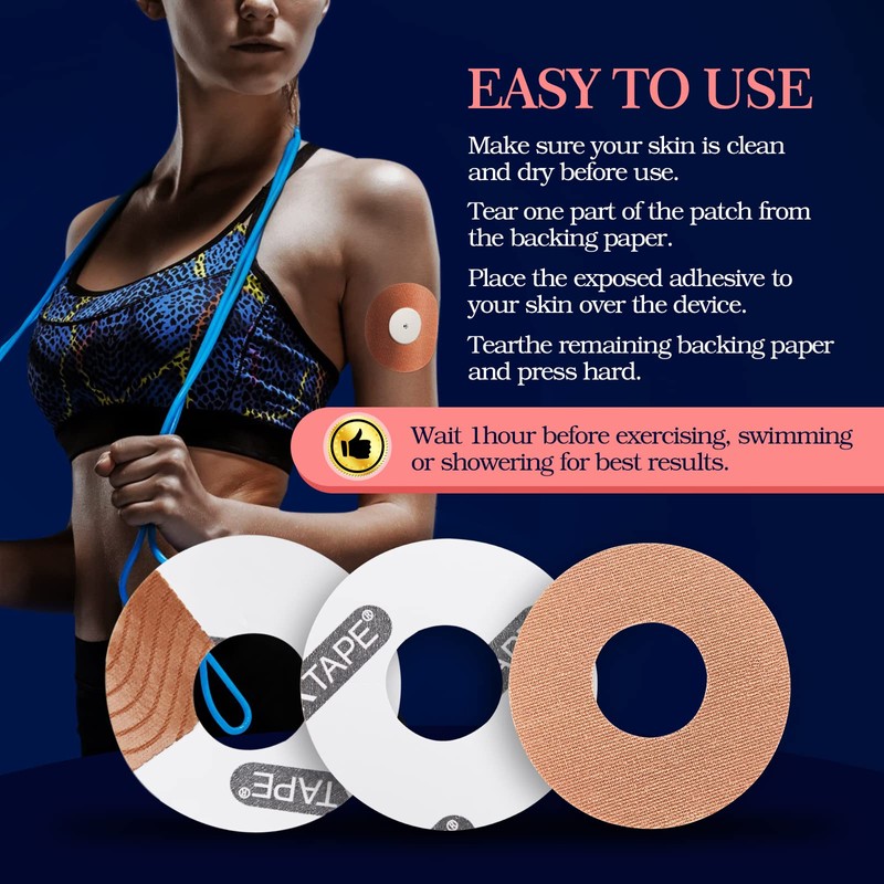OK TAPE Adhesive Patches for Freestyle Libre 15 PCS, Waterproof