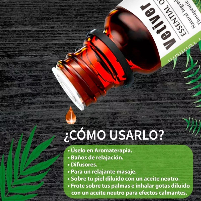 UVa Natural Aceite Esencial De Vetiver 100% Puro Uva Natural