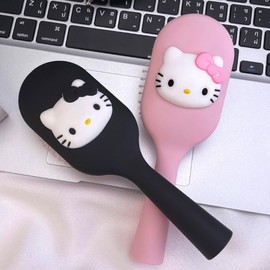 Kitty Cartoon Cute Airbag Comb, Kitty Cat Air Cushion Comb - New High-End Mini Portable One Size / Long Handle - Black Kt 20ea