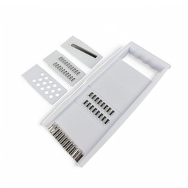 4-Piece Vegetable Grater, Carrot Slicer, Carrot Grater, Vegetable Slicer, Kitchen Grater with Stainless Steel Blades, Grater Slicer for Salad, Carrot Salad, Fruit Grater, Tёрка-Корейка (White)