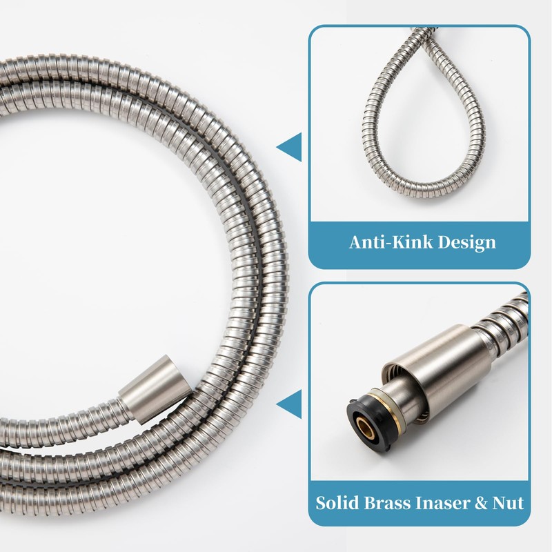 OFFO Handheld Shower Head Set, 6-Mode Brushed Nickel High Pressure