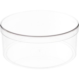 Pioneer Plastics 180C Clear Round Plastic Container, 6" W x 2.5" H, Pack of 12