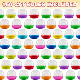 ArtCreativity 2 Inch Capsules with Colored Lids, Set of 150, Small Containers for Mini Toys, Gifts, Jewelry, and Trinkets, Colorful Birthday Party Decorations, Goodie Bag Fillers for Boys and Girls