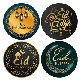 Pack of 40 Eid Mubarak Stickers (30 mm) Ramadan Islamic Vinyl Stickers for Eid Party, Envelopes, Treat Bags, Decoration and More Packwith® #S5001