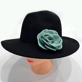 Sanrich Women's Brooches 4pcs Rose Flower Hair Clip Mexican Hair Flowers Clips Hairpin Brooch Tea Party Hats Headpieces (aqua blue)