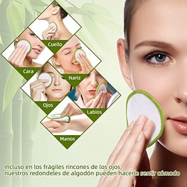 12 Pads Desmaquillantes Reutilizables, Toallitas Desmaquillantes Algodon