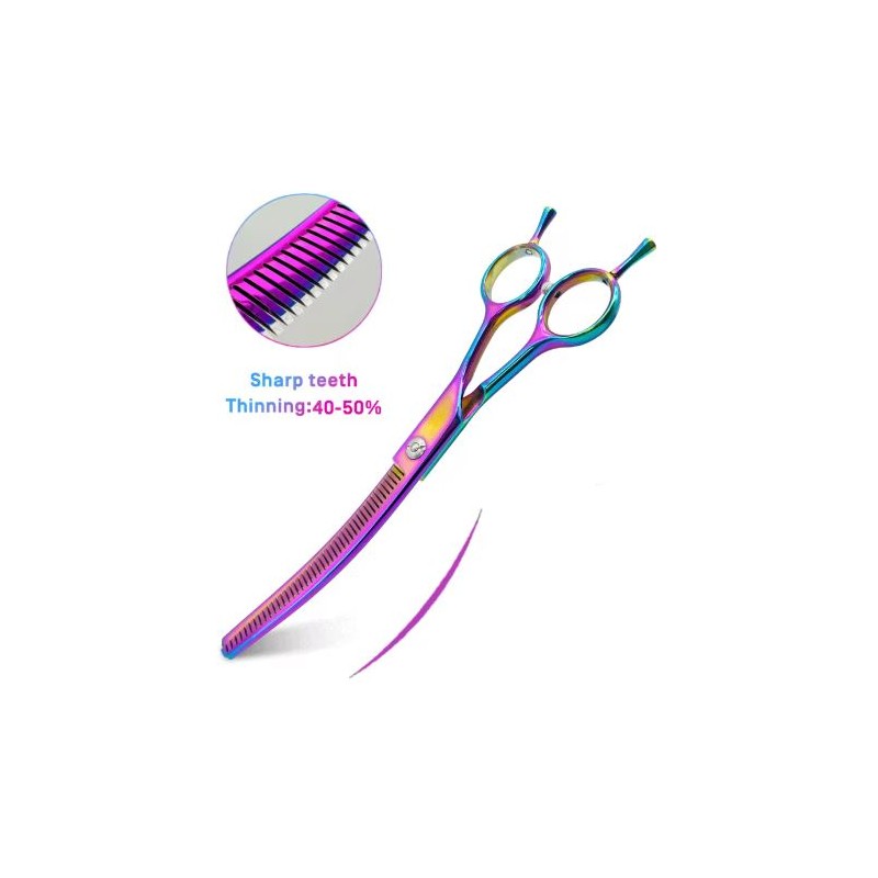 7.0-Inch Curved Thinning Shears for Dog Grooming – Stainless Steel