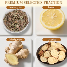Bai Hua Tang Lemon ginger tea 50bags Herbal Ginger Tea Bags Tangy Spicy Naturally Caffeine Free Hot/Cold Beverage with Ginger, lemon, lemongrass, licorice
