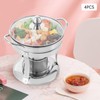 Chafing Dishes for Buffet of 4, Small Stainless Steel Buffet