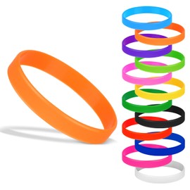 MATEPLUS 12 Color Rubber Bracelets Silicone Wristbands Stretch Bracelet Elastic Bands For Women, Men, Kids