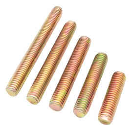 Qrity 10PCS Full Threaded Rod, M6 x 20mm Long Threads Rod Bar Studs, Carbon Steel Color Zinc Finished Studding Threaded Bar Rod, for Assembly Fastening