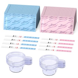 Easy@Home Kit De Tiras Reactivas De Ovulación Y Embarazo: 25 Pruebas De Ovulación 10 Pruebas De Embarazo Y 35 Tazas Grandes De Orina - Desarrollado Po