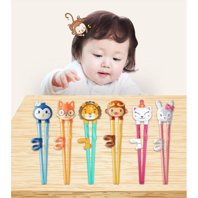 Yoyo Monkey Flatware Set Training Chopsticks Fork Spoon for Right-Handed