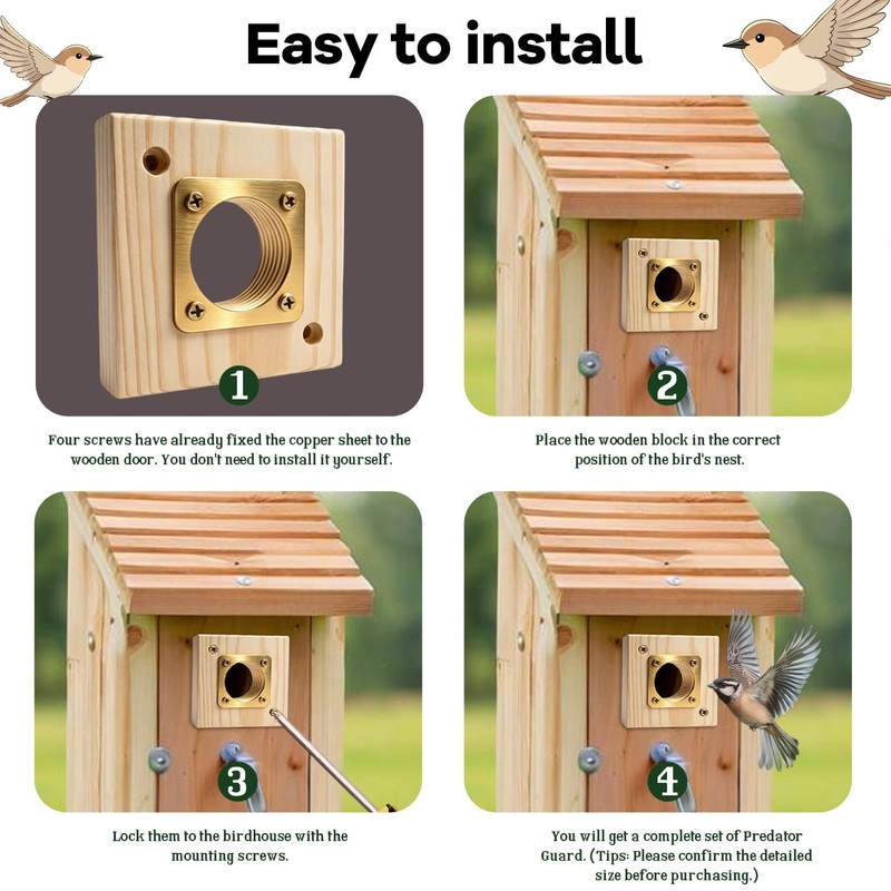 ZJ1WYZQQ Bluebird House Predator Guard， with Copper Gate Predator Protection