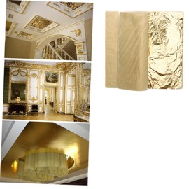 Operitacx 100 Blatt Blattgold Imitation für Kunst Handwerk Dekoration Vergoldung Bilderrahmen Kreative Bastelprojekte für Lebensmittel Geeignet