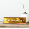 Signs ByLITA Best Manager Silver Frame, Novelty Desk Sign (2x8“)