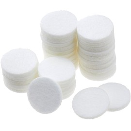 SUPERFINDINGS 150Pcs Fibre Perfume Pads Essential Oils Diffuser Pads Aromatherapy Locket Pads Aromatherapy Pads Flat Round Replaceable Felt Pads (White) for Column Diffuser Pendant, 22.5x3mm