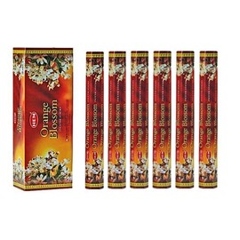 Orange Blossom - Box of Six 20 Stick Hex Tubes - Hem Incense Hand Rolled in India