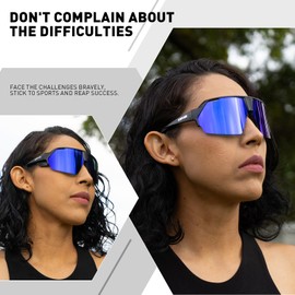 KAPVOE Polarized Cycling Sunglasses Sports Glasses with 2 Interchangeable Lenses UV400 Protection Men Women Bicycle Goggles MTB BMX Fishing Running Riding Golf Driving Bike Softball Baseball 07